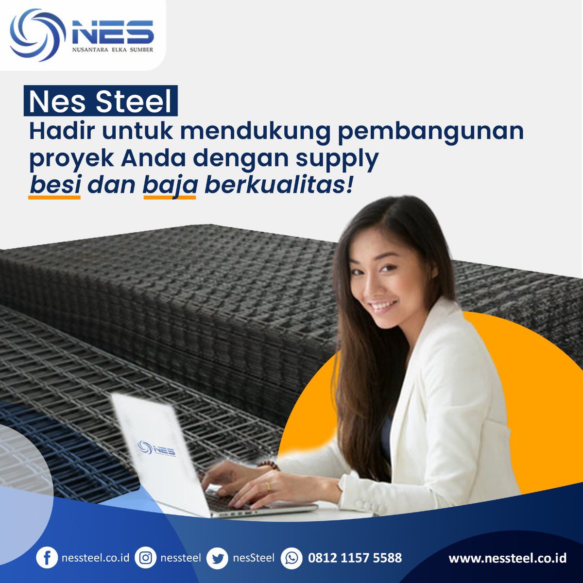 NesSteel's tweet photo. Nes Steel hadir untuk mendukung pembangunan proyek Anda dengan supply besi dan baja berkualitas!

Berminat untuk membeli produk kami?
Silahkan langsung menghubungi nomor: 0812 1157 5588 (Whatsapp Available) https://t.co/UBKauCgPr0