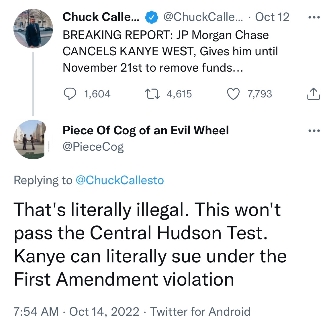The First Amendment tweet media