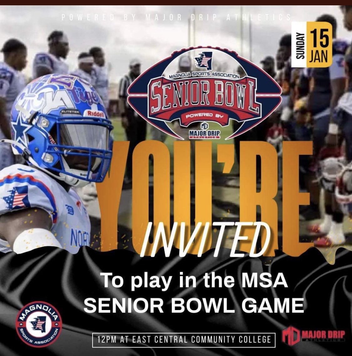 Accepted the invitation to play in the <a href="/MagnoliaAllstar/">Magnolia Sports Association</a> Senior Bowl!!…Blessed for the opportunity!!!!