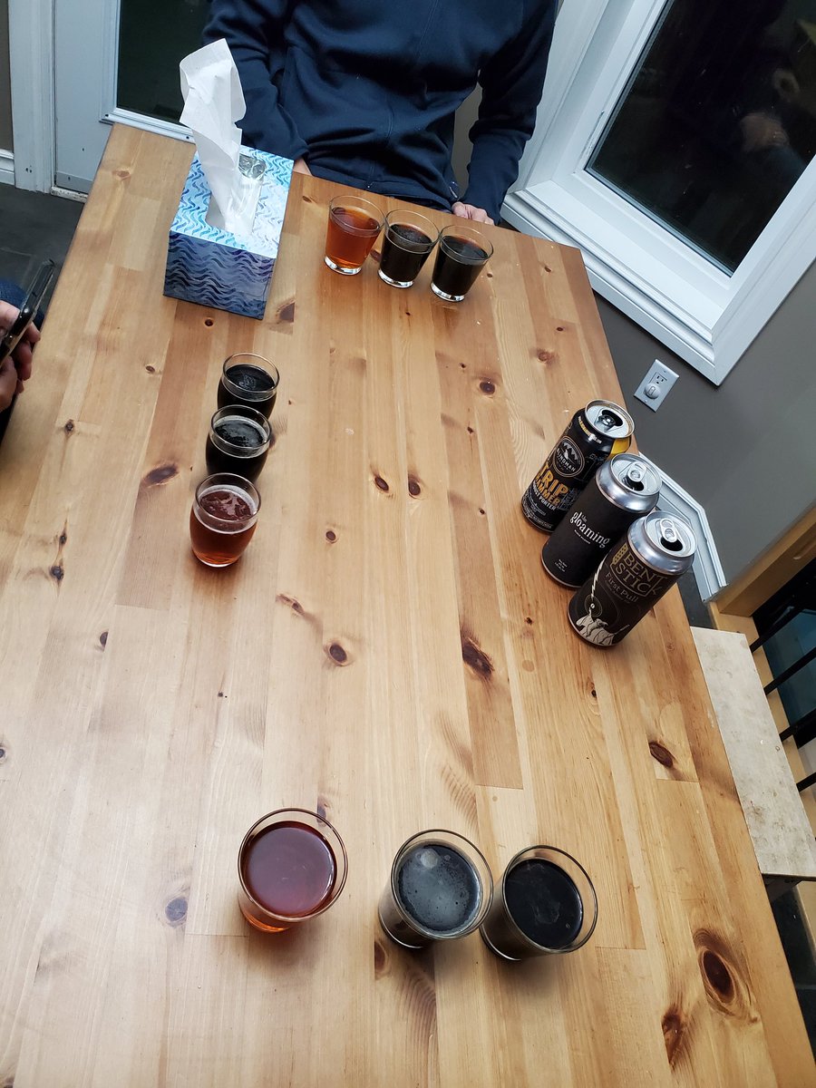 A flight of darker AB ales featured Trip Hammer Porter by <a href="/blindmanbrewery/">Blindman Brewing</a> as my favorite with special mention to <a href="/BentStickBeer/">Bent Stick Brewing</a> s First Pull coffer amber for a breakfast beer.  #craftbeer
