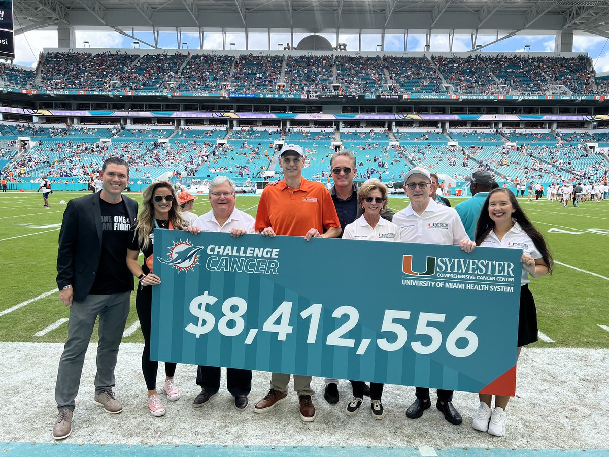 Presented @SylvesterCancer with $8,412,556 during today’s @MiamiDolphins #crucialcatch game with @TackleCancer.