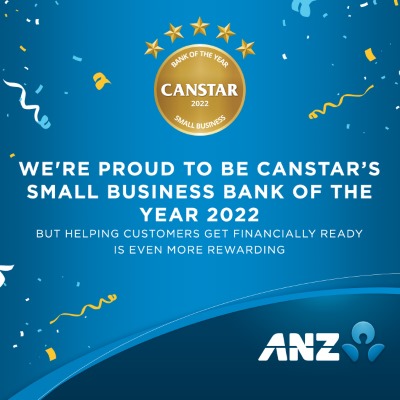 Delighted that <a href="/ANZ_AU/">ANZ Australia</a> has been awarded <a href="/Canstar/">Canstar</a> Small Business Bank of the Year 2022! Looking to start, run or grow your business there is a range of tools, tips and services, ANZ Small Business is here to help you be financially ready  anz.com.au/business/