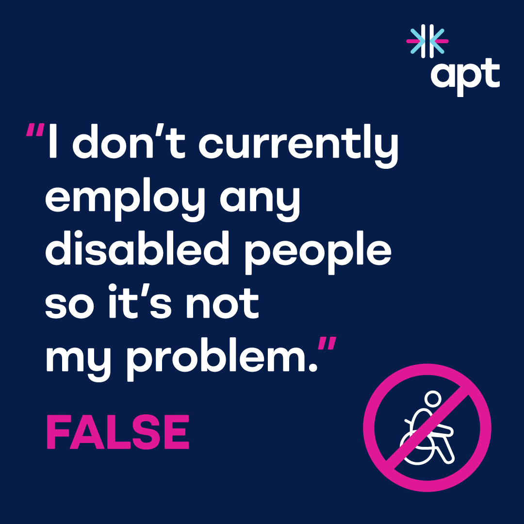 apt_scot's tweet photo. Long-term health conditions can occur during a person's working life.
The Disability Employment Gap is everyone’s problem - with some education and awareness, a huge change can be made.
#ReduceTheGap #AskApt https://t.co/bkcKS3Qpay