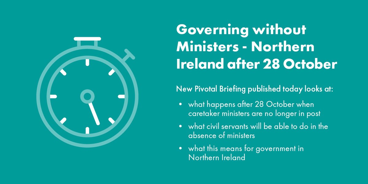 pivotalpolicy's tweet photo. NEW Pivotal Briefing published this morning – Governing without Ministers - Northern Ireland after 28 October. Read the Briefing here https://t.co/KFy738b5mT https://t.co/MTSh7sWfu9