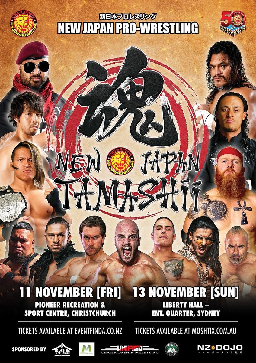 The launch of #njpwTAMASHII is under one month away! Be a part of Australasian wrestling history! November 11 Christchurch NZ eventfinda.co.nz/2022/new-japan… November 13 Sydney AU moshtix.com.au/v2/event/new-j…