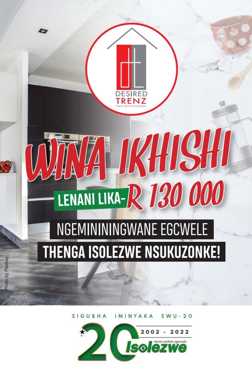 IsolezweNews's tweet photo. Kubamba ezingenayo, thenga iphepha ungenele lo mncintiswano wekhishi. #ISO20 #Isolezwe20 https://t.co/zPt2LixqSG