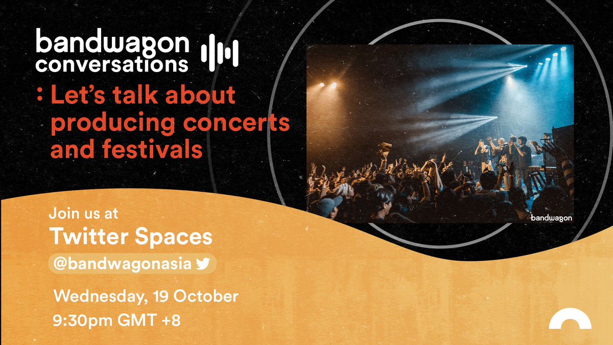 BandwagonAsia's tweet photo. Up next in Bandwagon Conversations: producing concerts and festivals! Join us and some of your favorite PH concert producers @karposmm, @makeitliveasia, & @InsigniaPresent as we talk about what goes on in making concerts and festivals happen. https://t.co/Cze4wb29zZ https://t.co/Pn0hiFFJzS