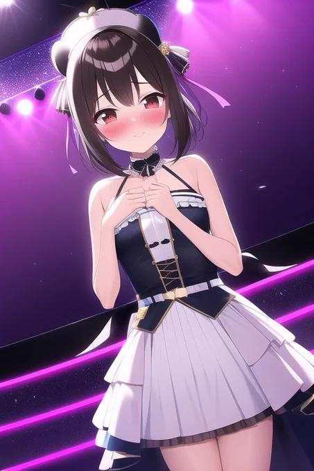 クリーチャーの生成に疲れてきたので、健全な絵を出すことにした

「Idol blush, Wearing an idol's costume,kawaii,cinematic angle」

「アイドルの赤面、アイドルの衣装を着せて、kawaii、映画的なアングルで」

ラストが完璧 