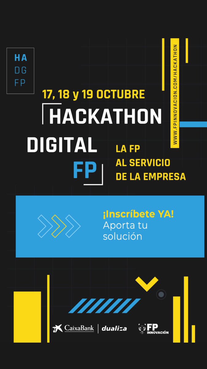 Llegó el día! Hoy comienza el súper #HackathonDigitalFP con el ánimo de vivir una experiencia de #innovaciónabierta en la que el alumnado de #FP propondrá ideas disruptivas para digitalizar #pymes y #micropymes 
Gracias a <a href="/CABK_Dualiza/">CaixaBank Dualiza</a> <a href="/FPinnovacion/">FPiE+ Emprendimiento Aumentado</a> y <a href="/diverxiamlg/">Diverxia Consulting</a>