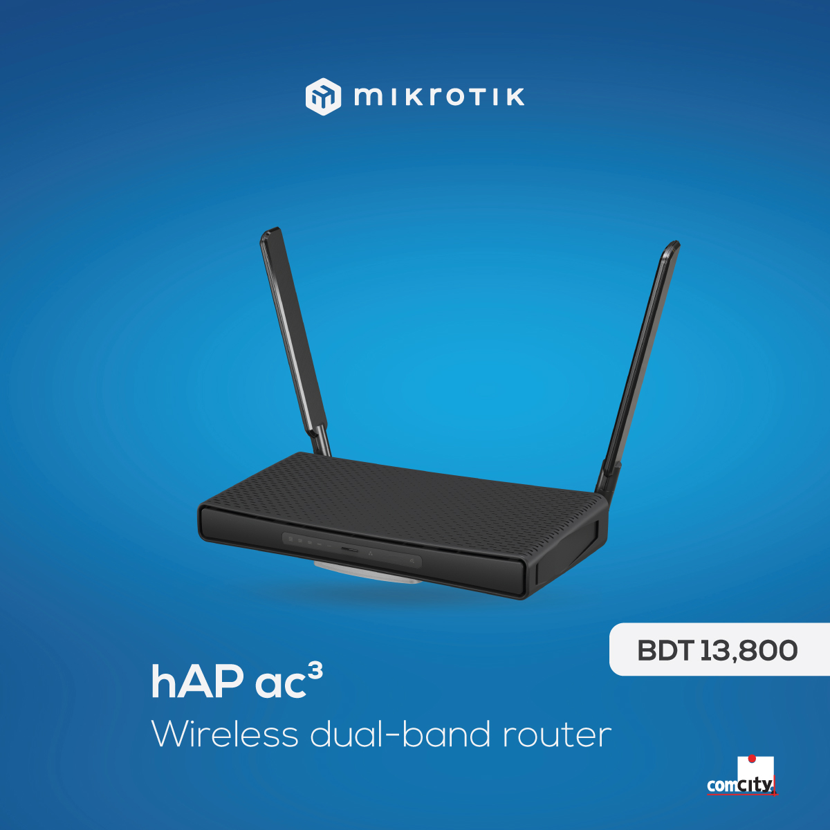 cctlbd's tweet photo. ✅ With 5 Gigabit Ethernet ports, 256 MB of RAM and quad-core CPU, hAP ac³ can satisfy even the biggest and most demanding households

Computer City Technologies Ltd. is the authorized distributor of Mikrotik in Bangladesh. 
Learn More : https://t.co/i6FLQoHC72 https://t.co/4r1xdELjyd