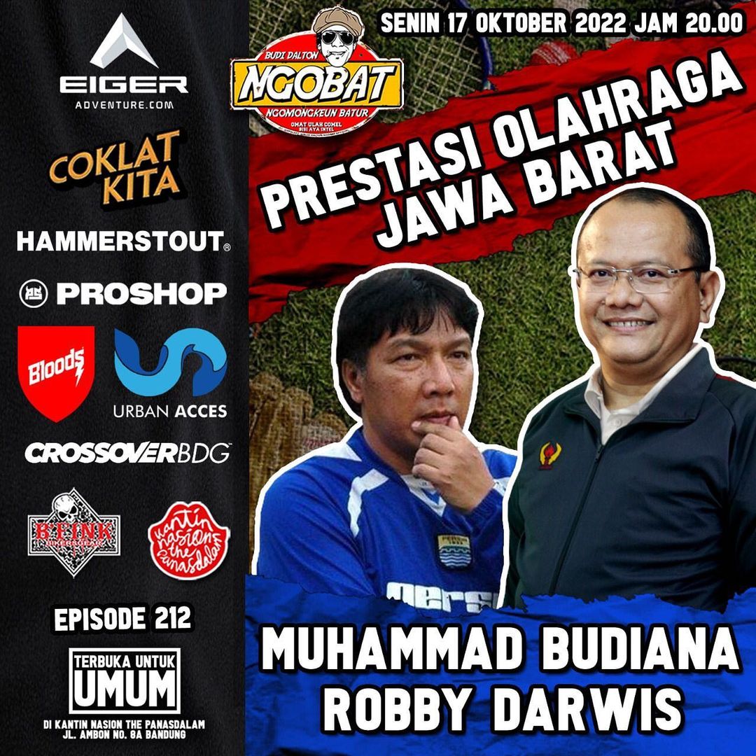 CoklatKita's tweet photo. Malam ini Ngobat akan menghadirkan narasumber Kang M. Budiana dan Kang Robby Darwis buat ngobrolin prestasi olahraga Jawa Barat.

Jam 20.00 WIB di youtube Budi Dalton Ngobat Official bersama Kang @budi_dalton .

#CoklatKita
#Ngobat
#Olahraga https://t.co/lHygeOvrO9