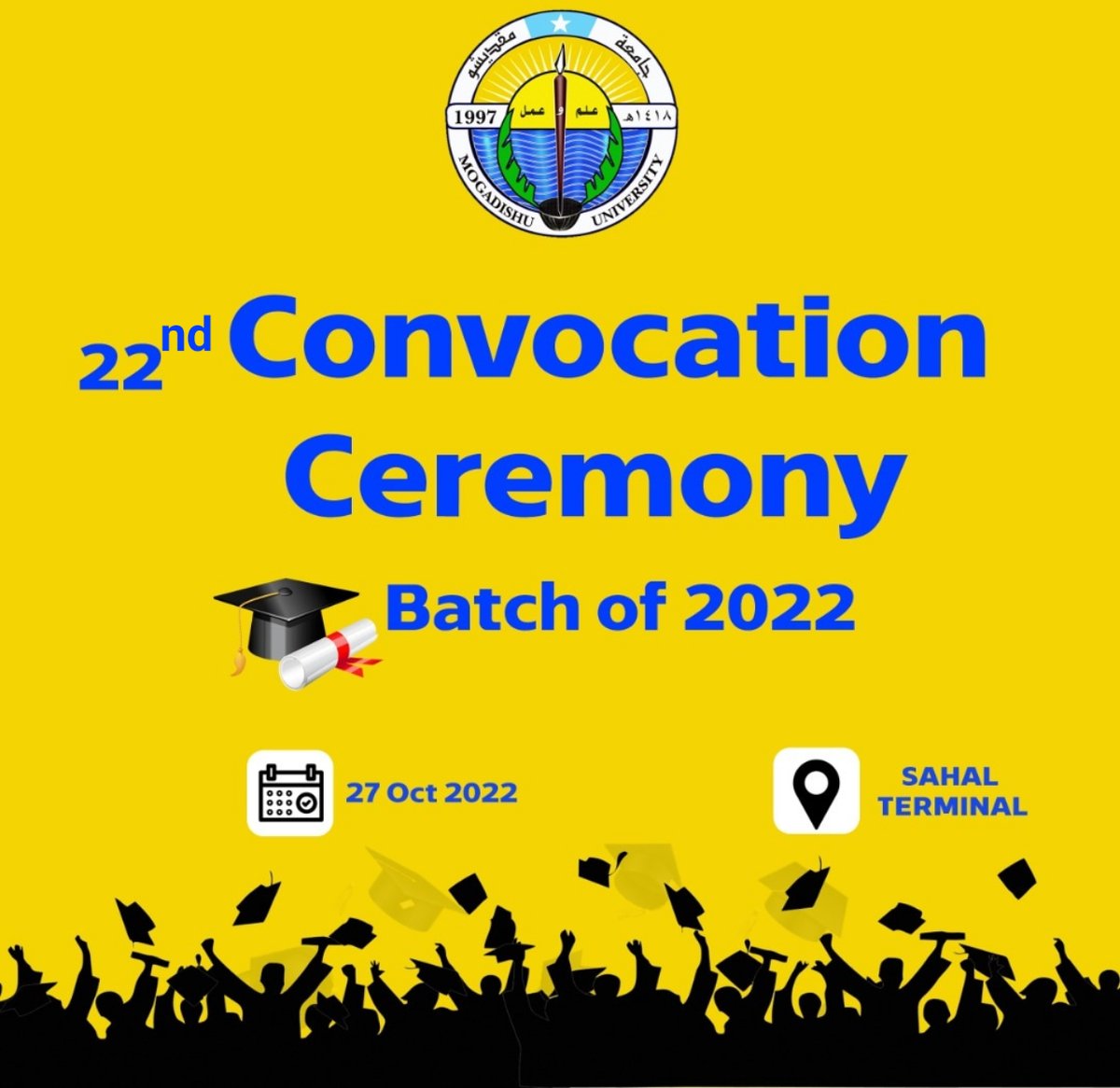 22nd Graduation Ceremony is coming up on October 27, 2022 Dear graduates, Please be prepared for that big day. #MUgraduation #MUBatch2022.