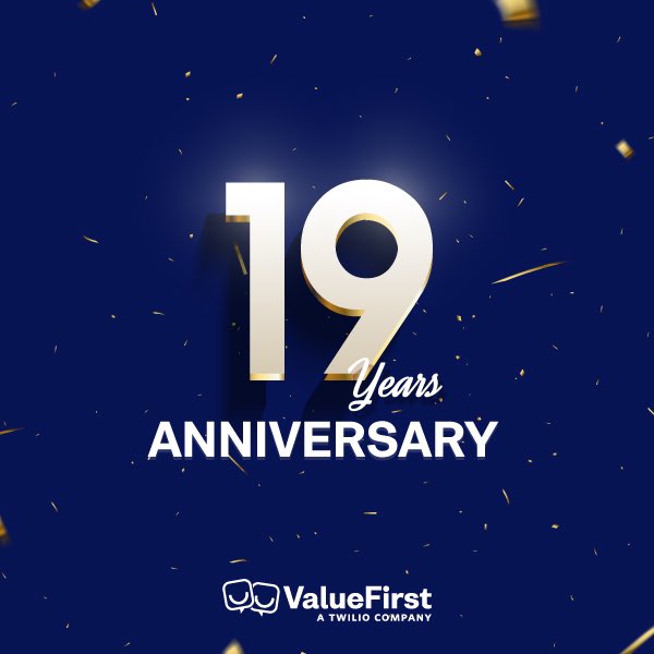 Nineteen years of spreading joy and conversations!

So many years down the line &amp; so many more to go.

Y’all made us who we are today. Thank you!

#ValueFirstanniversary #vfturns19