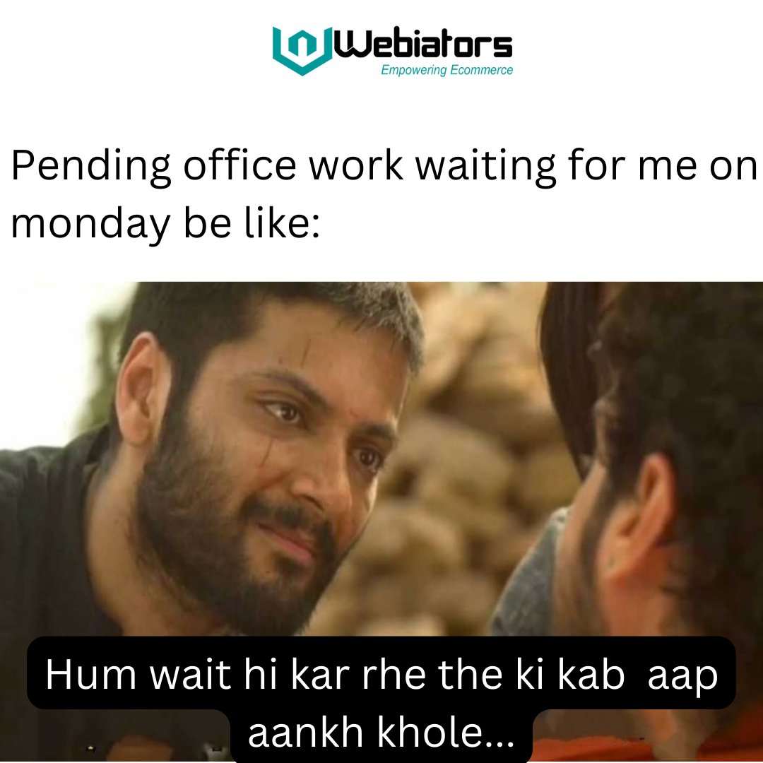 webiators's tweet photo. Monday is back😢😢
#monday #pendingtask #ihatemondays #mondaywork #officememes #mirzapur #mirzapur2 #mirzapurmemes #memes #memes #worklifememes #webiators #pendingwork #officememe #mondayagain #mondayisback https://t.co/by6D6ENuJn