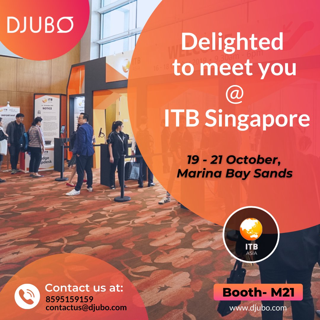 DjuboAssist's tweet photo. Meet us at @ITBAsia  Asia’s Largest Travel Trade Show from October 19 to 21.

Feel free to contact us for appointments at contact@djubo.com or meet us @ Booth M-21.

#Singapore #TravelTechAsia #DJUBO #CloudbasedPMS #HospitalitySolutions https://t.co/wijWGvKk40