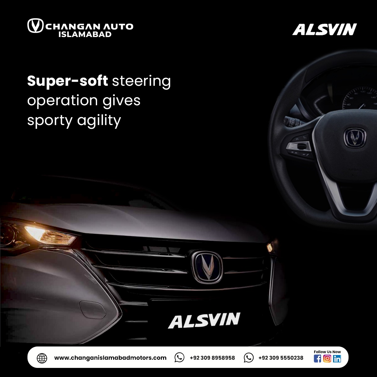 Changan_Isb's tweet photo. Alsvin has Pakistan's most effortless power steering which progressively stiffens the turning response as vehicle speed increases and comfortable driving pleasure
0309-8958958 / 0309-5550238
#alsvin #DriveYourDreams #KeepYourDreamsAlive #changanauto #ChanganPakistan https://t.co/p3e5r339tN