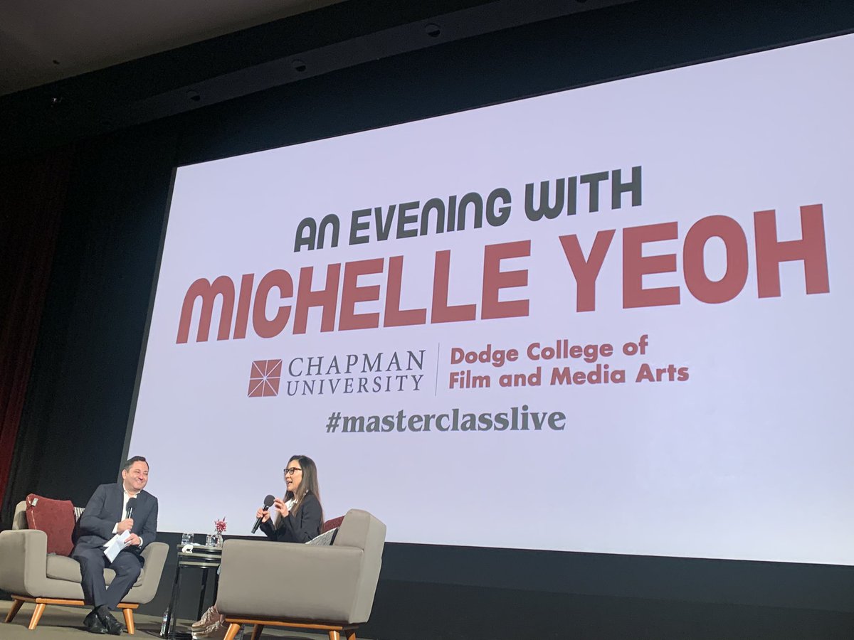 KylahFlame's tweet photo. Another great #masterclasslive @ScottFeinberg @CU_DodgeCollege #michelleyeoh https://t.co/8mZSNinLxI