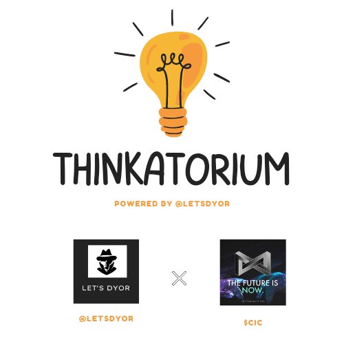 lets_DYOR's tweet photo. Join us today with @DeFiJared  at our spaces - 'THINKATORIUM' 
on @CICchain $CIC

WHEN :OCT 17 2022 |  5 PM UTC
AGENDA : PROJECT updates, way ahead &amp;  Q 'n' A with the Team.

@CryptoKaduna @RickyM_85

100 $CIC up for grabs. To be eligible you gotta follow @lets_DYOR
&amp; @CICchain https://t.co/6ZfCwSLsBP