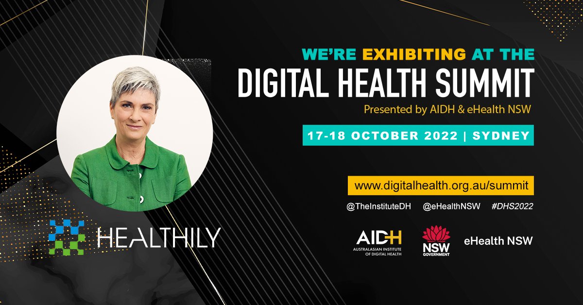 Healthily_Au's tweet photo. Today our Managing Directer and Co-Founder @drtinacampbell is speaking at the Digital Health Summit presented by @TheInstituteDH and @eHealthNSW. You can find her later today at the Masterclasses from 2pm. #DHS2022 https://t.co/eYLZAjRmgK