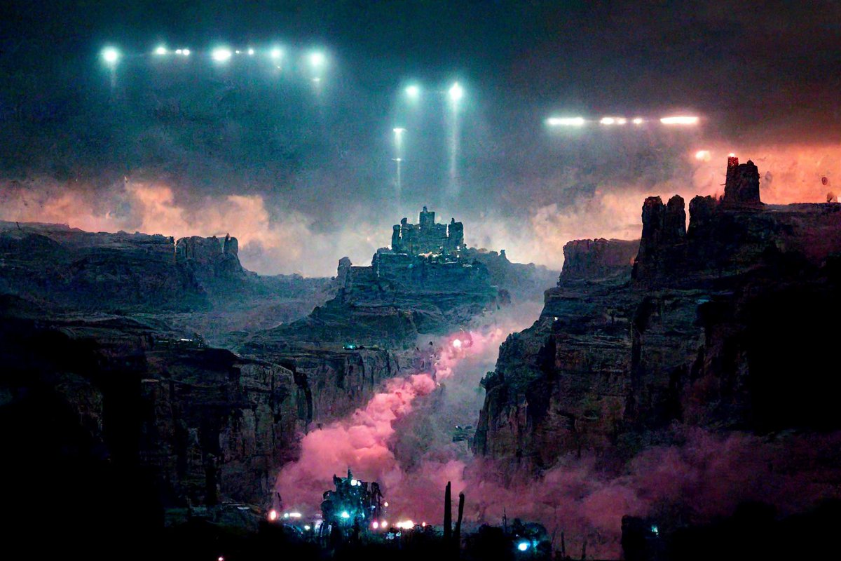 JohnFStifter's tweet photo. AGI alien contact in the desert 02, close encounters of the 3rd kind. Alien machine AI #intersellar #ai #alien #desert #Conceptart #bladerunner #Dune #art #paintover #realism #scifi #digitalart #Aiart #midjourney #singularity #UAP https://t.co/rwTyOHj5Jk