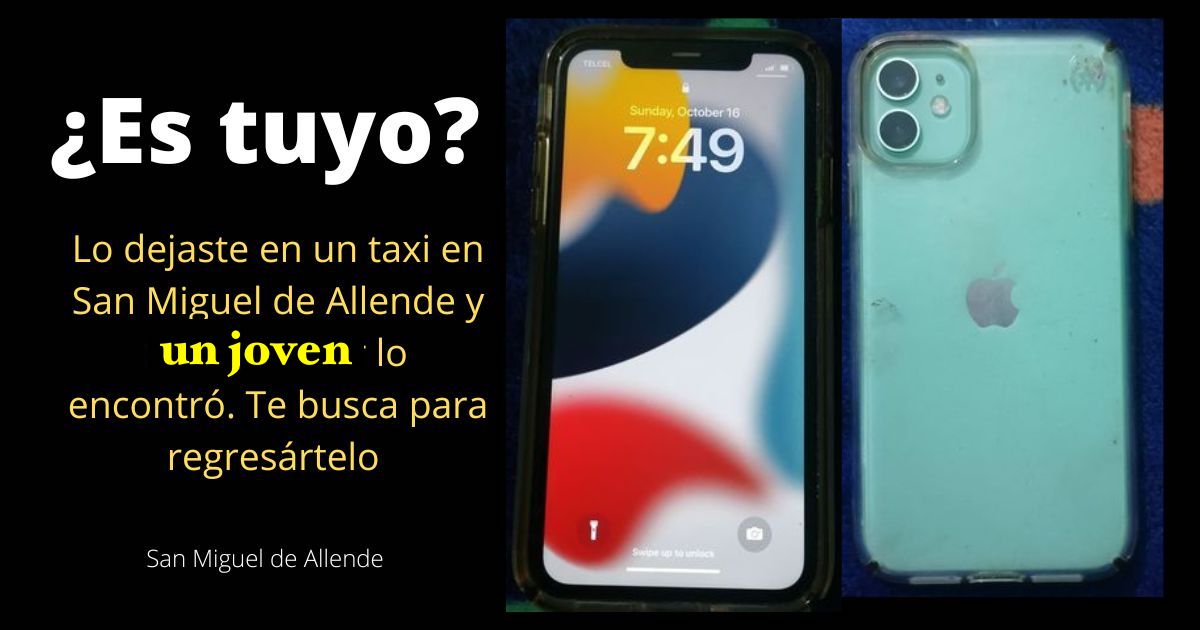 NewsSanmiguel's tweet photo. #ESTUYO?. Un joven encontró el teléfono celular que uno pasajero de un taxi encontró mientras viajaba en la unidad. Ahora busca a su dueño para #devolverlo. para recuperarlo favor de marcar a su mismo número, él te contestará para regresártelo.
#SanMigueldeAllende https://t.co/pl0qwSqwfw