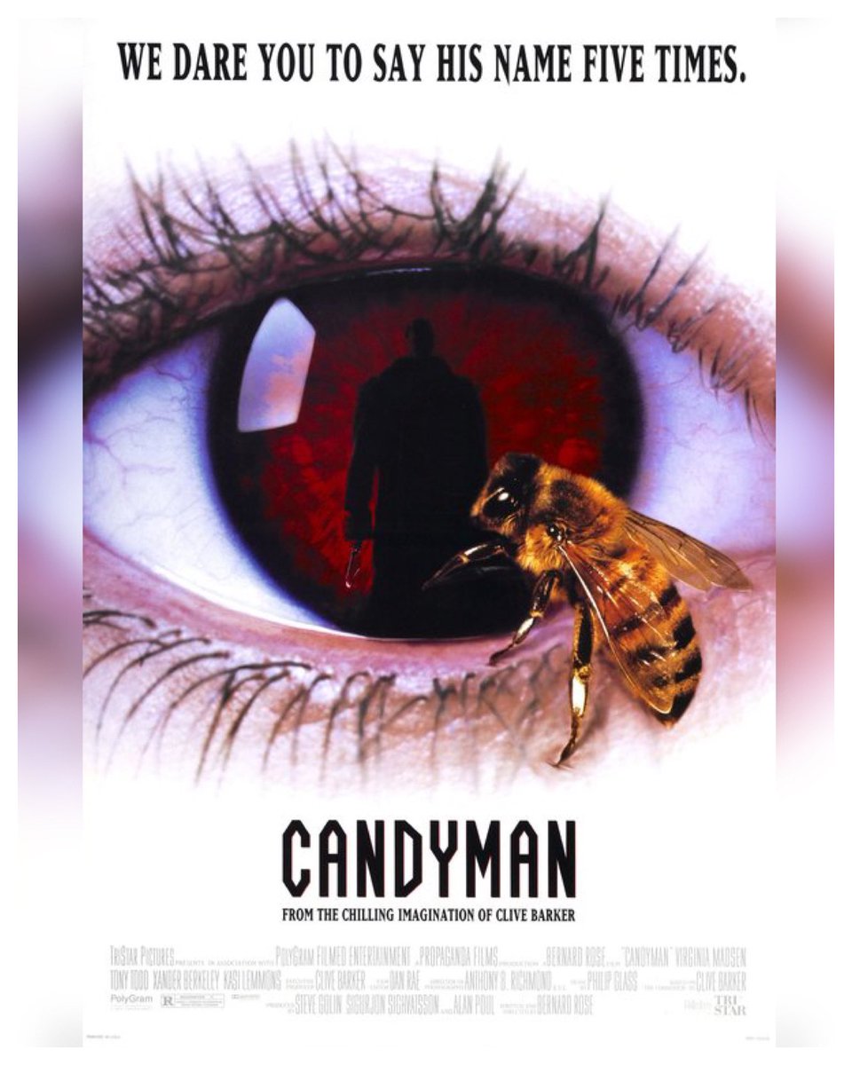 WreckLeaguePod's tweet photo. 30 Years #Candyman Starring: #VirginiaMadsen #TonyTodd #XanderBerkeley #VanessaAWilliams #KasiLemmons #DeJuanGuy #GilbertLewis #CarolynLowery #StanleyDeSantis #TedRaimi #MichaelCulkin Directed By: #BernardRose 🐝
#WreckLeaguePodcast https://t.co/APk0DbswtH