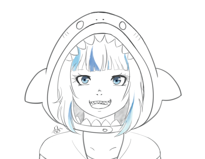 Mecha_sp's tweet image. Quick sketch #gawrgura #gawrt