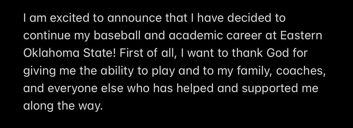 Blessed to be able to continue my baseball career! <a href="/EOSC_Baseball/">Eastern Baseball</a> <a href="/CoachMoss30/">Brock Moss</a> <a href="/bhstigerbasebal/">bhs tiger baseball</a> <a href="/JTBaker51/">JT Baker</a> @scott_elbert04