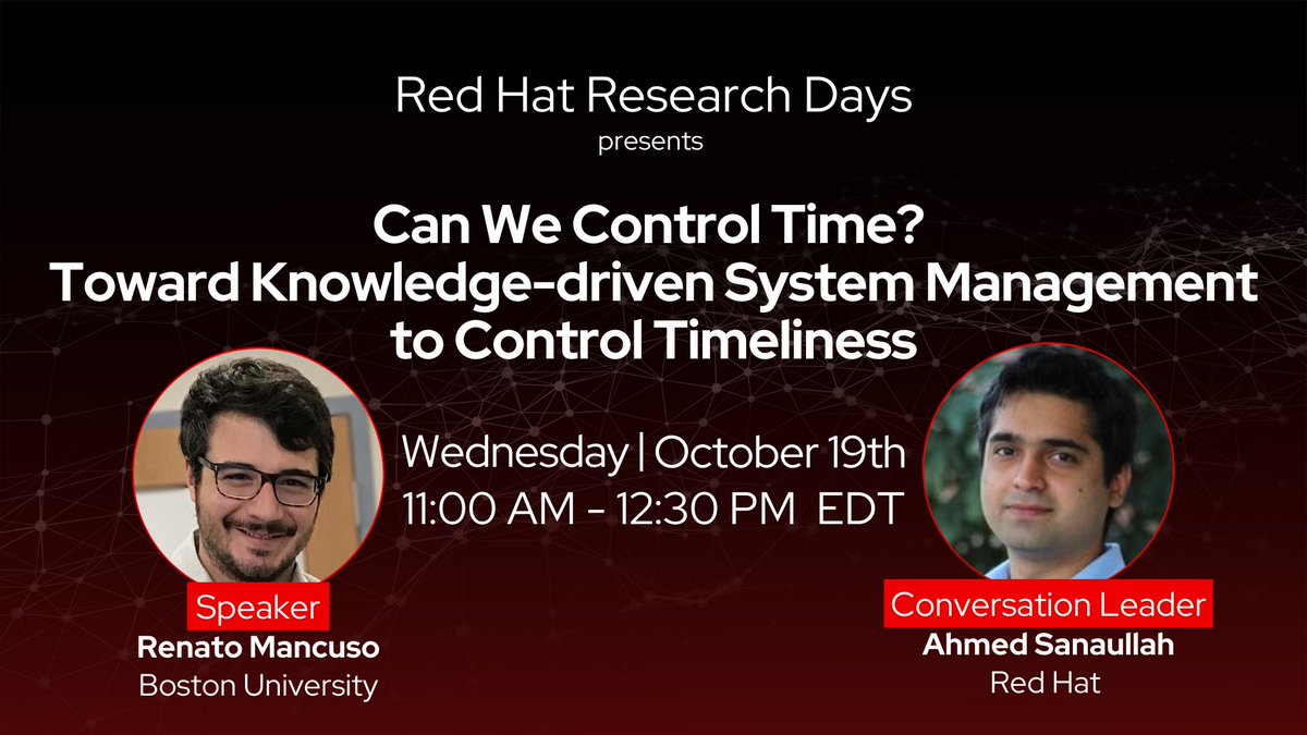 Can we control time? Mark your calendars for this coming Wednesday: BU CS Assistant Professor Renato Mancuso will explore his team’s work on workload interactions to shift control of timeliness in complex computing systems!