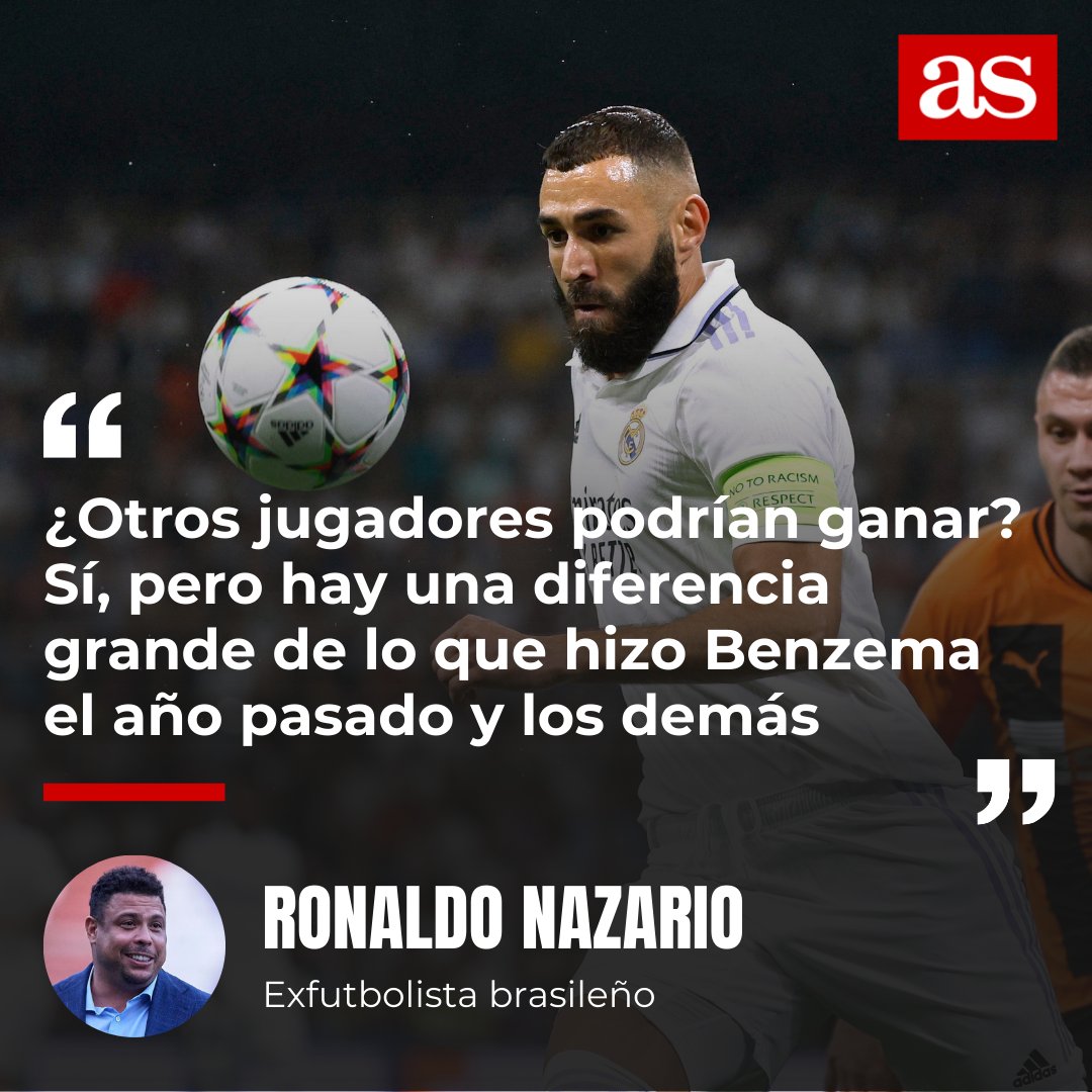⚽🏆 El brasileño da por hecho que Benzema será el próximo Balón de Oro

🤔 ¿Piensas lo mismo que Ronaldo?