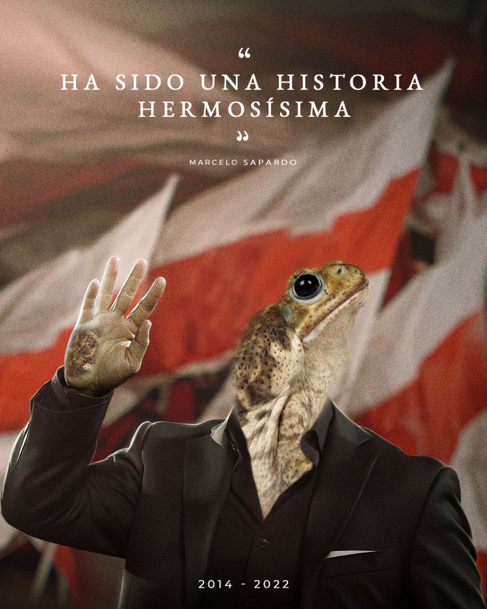Nooooo River!! 🤦🏻‍♂️
Era hacer la despedida del muñeco 🏟️🤵🏻‍♂️ 
No recibirla 🍆💦🐔

→ Cerró el año sin títulos ❌🏆
→ Se cagó a jugar la final con Boca 💩😭
→ En 2022 perdió con Battaglia, Ibarra y Tevez (Ex-DT in my books)☠️⚰️

Paralytics will miss you, Sapardo 🐸😭