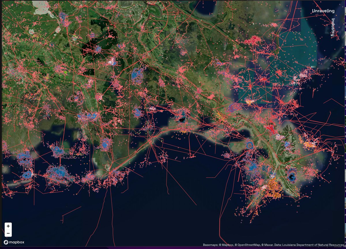 A fascinating website on the oil industry's footprint in Louisiana by Imani Jacqueline Brown. followtheoil.org/explore #coastal #Louisiana #oil #landloss @CRCL1988 @EnvDefenseFund @NWF @LouisianaCPRA @ForensicArchi @LouisianaGov #resilience