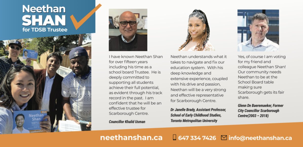 NeethanShan's tweet photo. Here is the content of our 2nd flyer that was distributed to the entire riding! Thanks to all of the volunteers who helped to get a lot of our supporters out to vote during advance voting! Very thankful and proud of our efforts. #TeamNeethan #ScarbTO #TDSB https://t.co/HEAHwMZzkk