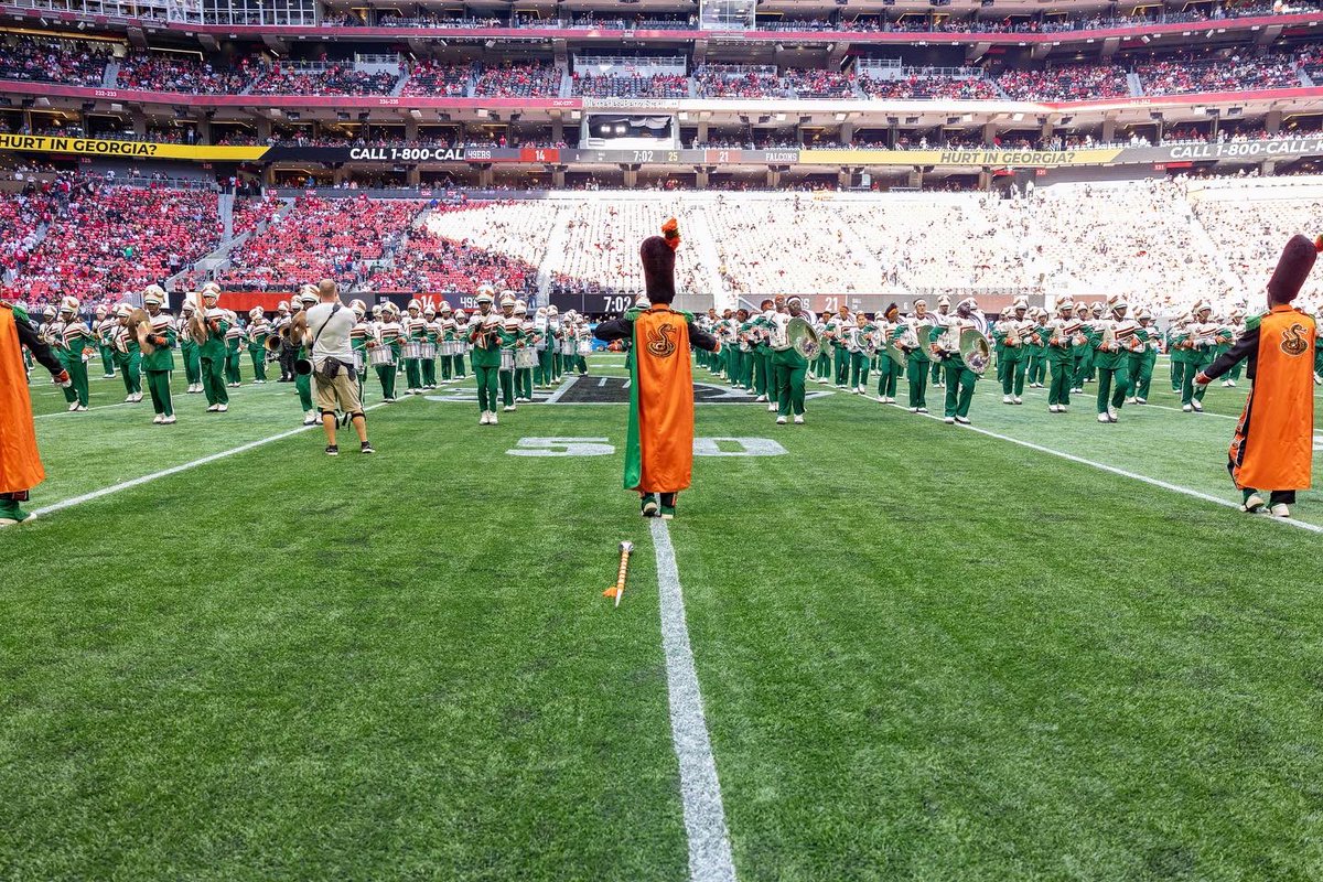 #FAMUNEWS Atlanta, FAMU appreciates your support  today at the Mercedes-Benz Stadium for the <a href="/themarching100/">FAMU's Marching 100</a> halftime performance. Let’s go Rattlers!