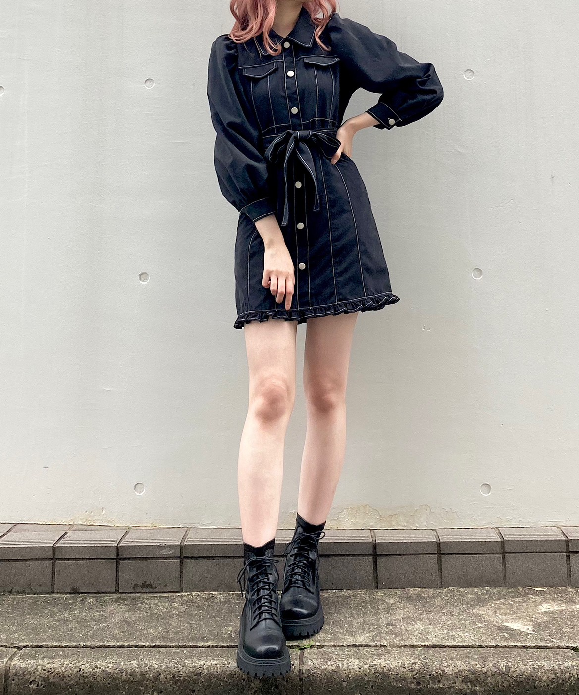 titty&Co. ボリュームスリーブミニワンピース