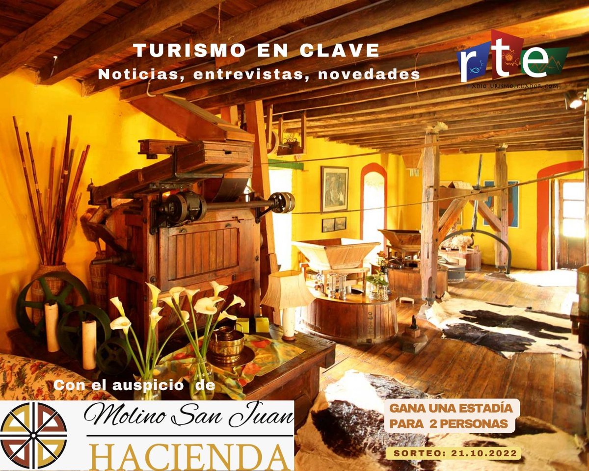 🙌 ¡PARTICIPA Y GANA! Una estadía para 2 personas en Molino San Juan Hacienda.
📲 Respondiendo:
1.¿Dónde se ubica Molino San Juan Hacienda?
2.Menciona al menos 2 elementos existentes en la capilla de la Hacienda. 
3.Menciona al menos 2 platos de su deliciosa gastronomía.