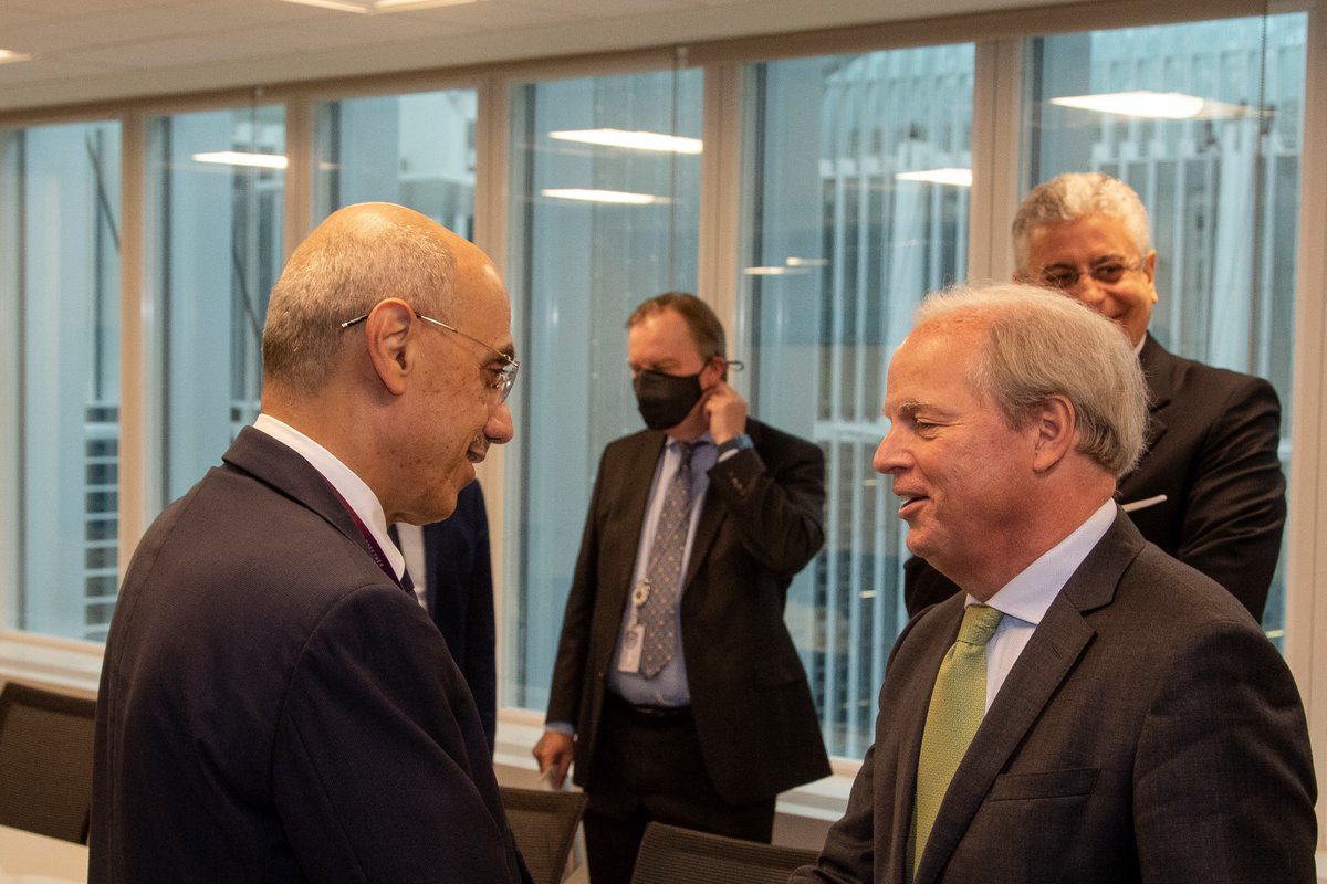Pleased to meet w/@isdb_group President Muhammad Al Jasser at the @WorldBank AM2022 to discuss operational engagement & cooperation in the MENA region and beyond. We can do more together by leveraging the complementarity of our institutions. #foodsecurity #climateaction