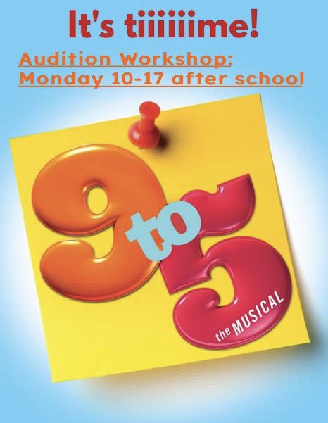Do that thing you’ve always wanted to and prep for musical auditions at our voice &amp; dance workshop! Monday 10/17 after school #goodtimes #musical #highschooltheatre #9to5
