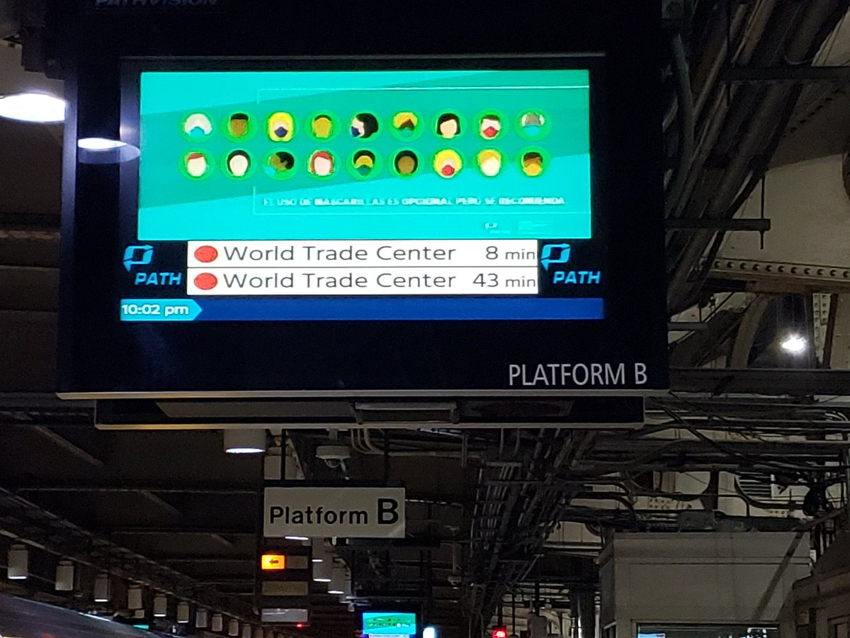 lessthanafew's tweet image. Unreasonable to expect anyone to wait to take public transit if this is the frequency of the trains

#PATHTrain