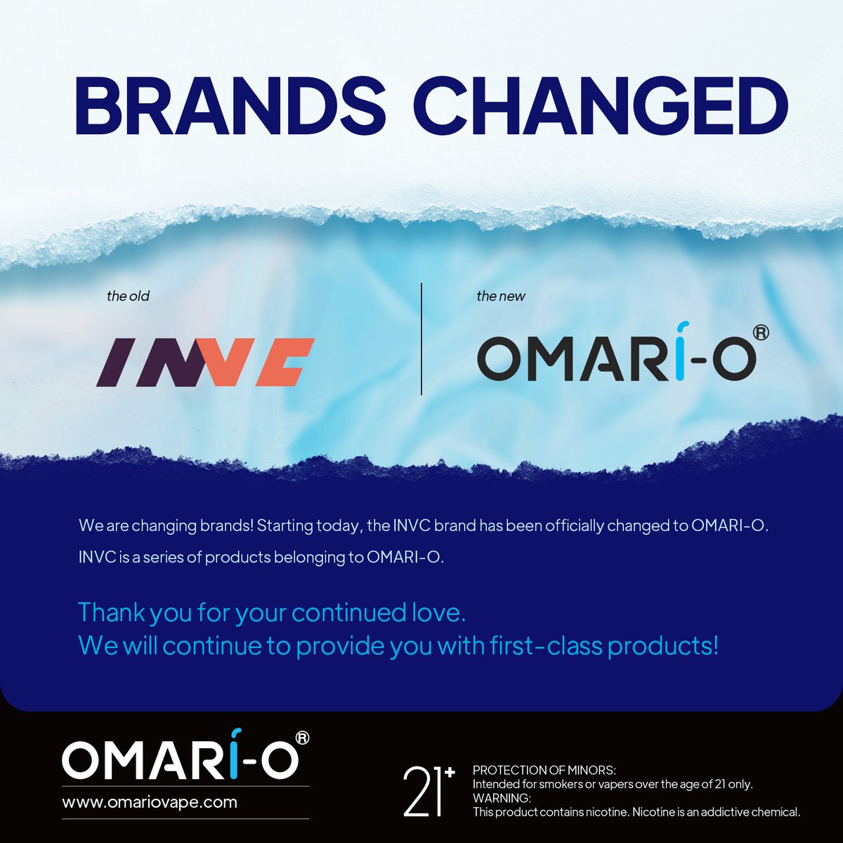 omarioofficial's tweet photo. 🥳🥳🥳We are changing brands! 🥳🥳🥳
Starting today, INVC brand has been officially changed to OMARI-O. INVC is a series of products belonging to OMARIO. 🤩
Thank you for your continued love. We will continue to provide you with first-class products!❤️

#omario #invc #invctech https://t.co/KZpG8v0Gl0