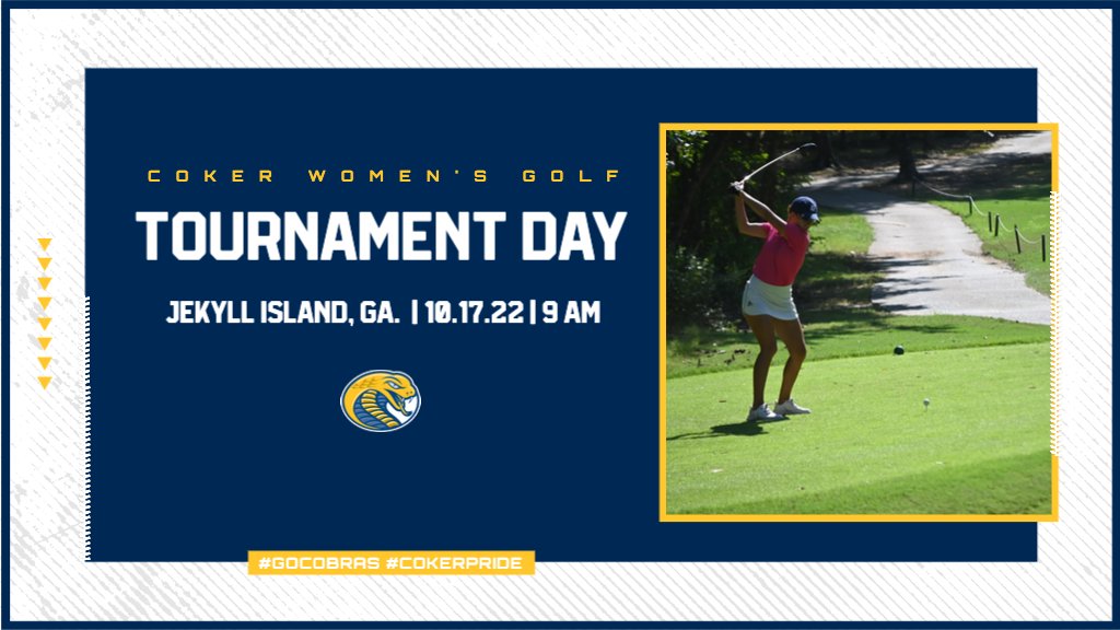 #CokerWGOLF | ⛳️ TOURNAMENT DAY ⛳️ 
<a href="/CokerGolf/">Coker University Golf</a>

🆚 Jekyll Island Intercollegiate
📍 Pine Lakes Course | Jekyll Island, Ga.
⏰ 9 AM
📊 bit.ly/3gcFwFd #GoCobras #CokerPride