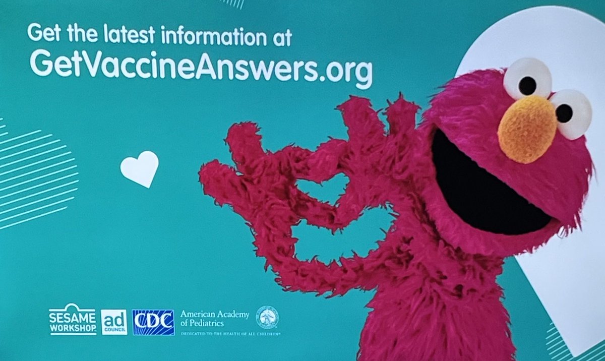 drfixus's tweet photo. Loving this new partnership between ⁦@SesameWorkshop⁩ ⁦@elmo⁩ and ⁦@AmerAcadPeds⁩! It’s so important to get kids #vaccinated! #CallYourPediatrician if you have questions ❤️ https://t.co/i0KTc7jXEn