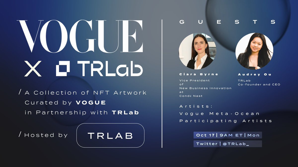 trlab_'s tweet photo. The #VogueXTRLab AMA is happening tomorrow, ft. Ciara Byrne, the VP of New Business Innovation at @CondeNast, and our @audrey_ou ❤️

See you there → https://t.co/VCnbO7xOj9

@jessicaticchio 
@nushkatee
@KhyatiTrehan
@cbychen
@cattin_tsaii
@momoche10971274 https://t.co/ScTT6U8c5D