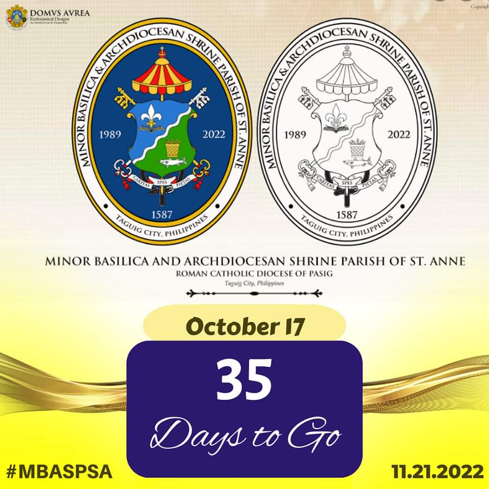 mbaspstanne's tweet photo. 35 days to go until the Solemn Declaration of The Minor Basilica and Archdiocesan Shrine Parish of St. Anne on November 21, 2022!
Viva Santa Ana!
#ASSA435 #MBASPSA #CountdownToMinorBasilica https://t.co/4w1OCybX7d