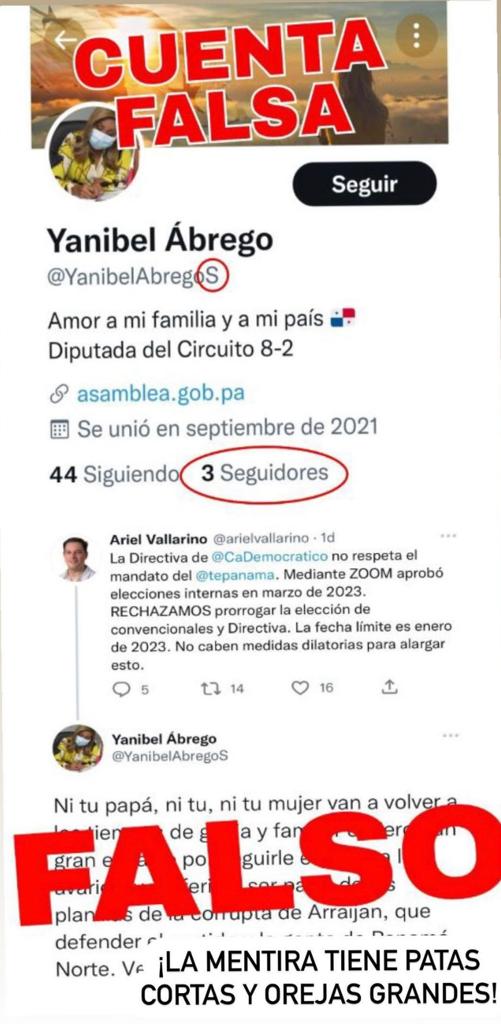 Ariel Vallarino (@arielvallarino) on Twitter photo Ante su desesperación, los empleados de <a href="/CaDemocratico/">Cambio Democrático</a> bajo órdenes de su Presidente, falsifican las firmas de los convencionales, roban la identidad en las redes sociales al hacerse pasar por otra persona para desinformar y acosan a personas a través de Internet (Ciberacoso). Ante su desesperación, los empleados de <a href="/CaDemocratico/">Cambio Democrático</a> bajo órdenes de su Presidente, falsifican las firmas de los convencionales, roban la identidad en las redes sociales al hacerse pasar por otra persona para desinformar y acosan a personas a través de Internet (Ciberacoso).