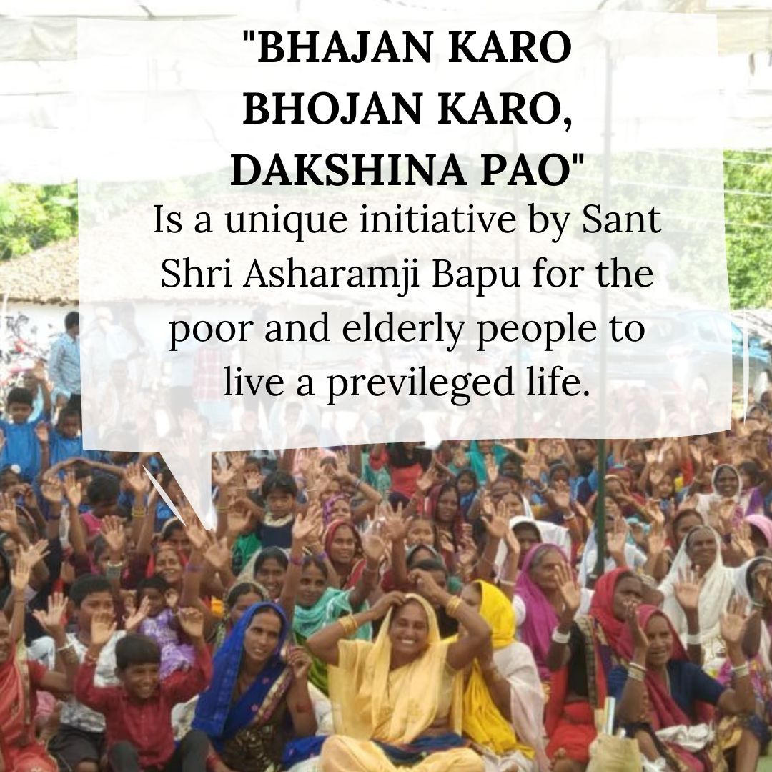 AshramGzb's tweet photo. Sant Shri Asharamji Bapu started a unique charitable programme named Bhajan Karo Bhojan Karo Dakshina Pao in slums to stop conversation &amp; to #EradicatePoverty , along with their spiritual development.

Truly an amazing initiative by #SaintForHumanity 👏
#SelflessSewaActivities https://t.co/KKUJjMVwJy