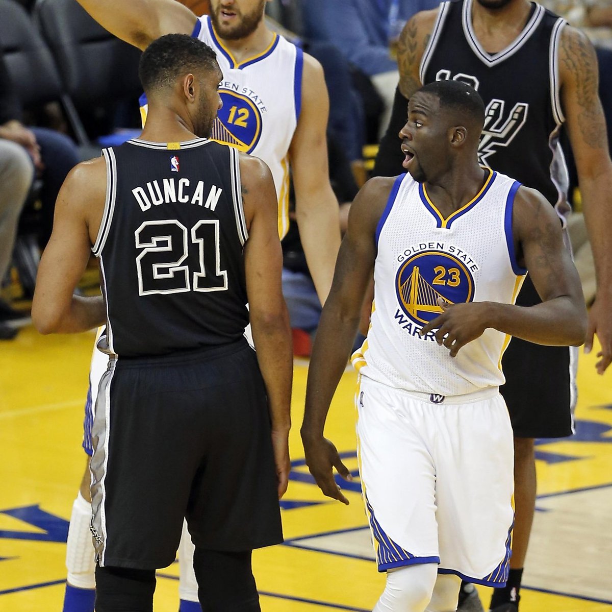 Draymond Green said that trash talk never worked for Tim Duncan because he'd just stare at him. 😆