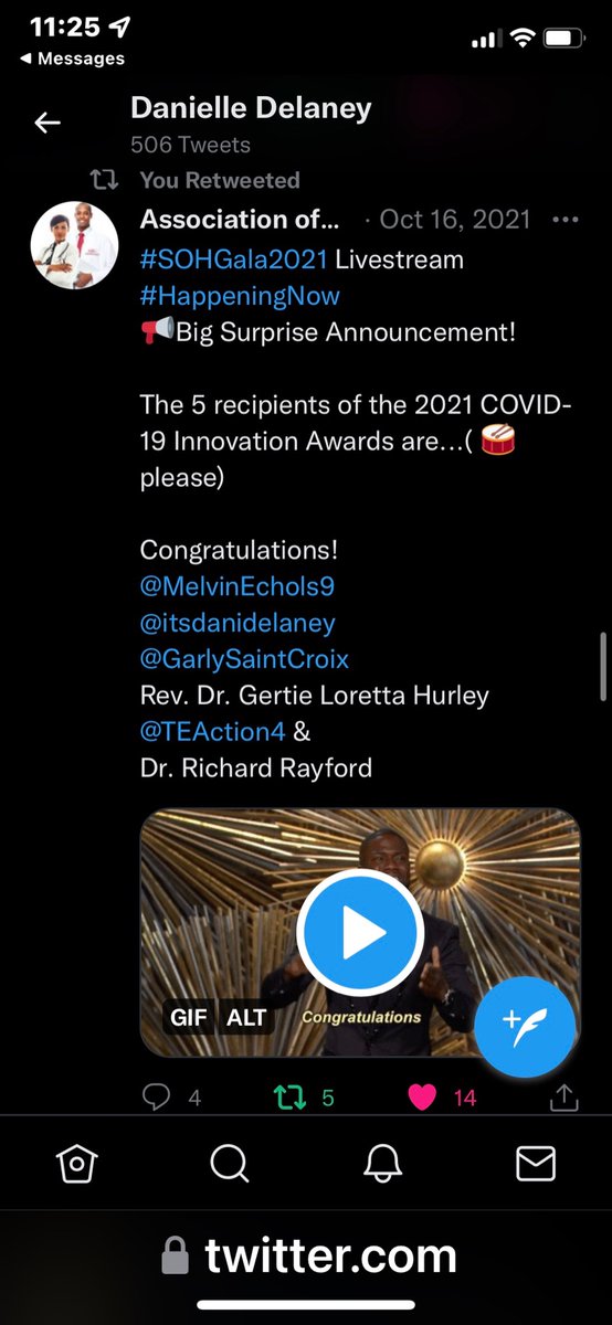itsdanidelaney's tweet photo. #Flashback to 1 yr ago today, receiving the 2021 Covid-19 Innovation Award from @ABCardio1 ~ a true honor! #womeninbusiness💪🏾 #healthcareprofessionals https://t.co/yg0Obljvdw