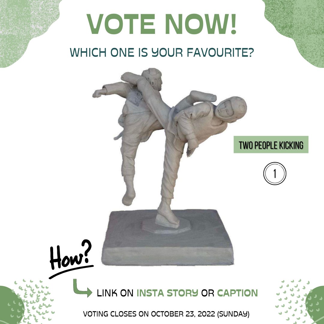 worldtaekwondo's tweet photo. Dear Taekwondo Family
To celebrate the 50th anniversary of the World Taekwondo, a Taekwondo statue will be installed at the Olympic Museum next year

Let us know which design you like!!
Vote now!! https://t.co/KoUETfB0Uy

Voting will close on Oct 23, 2022 (Sunday) 
#Taekwondo https://t.co/BOn8xesRJi