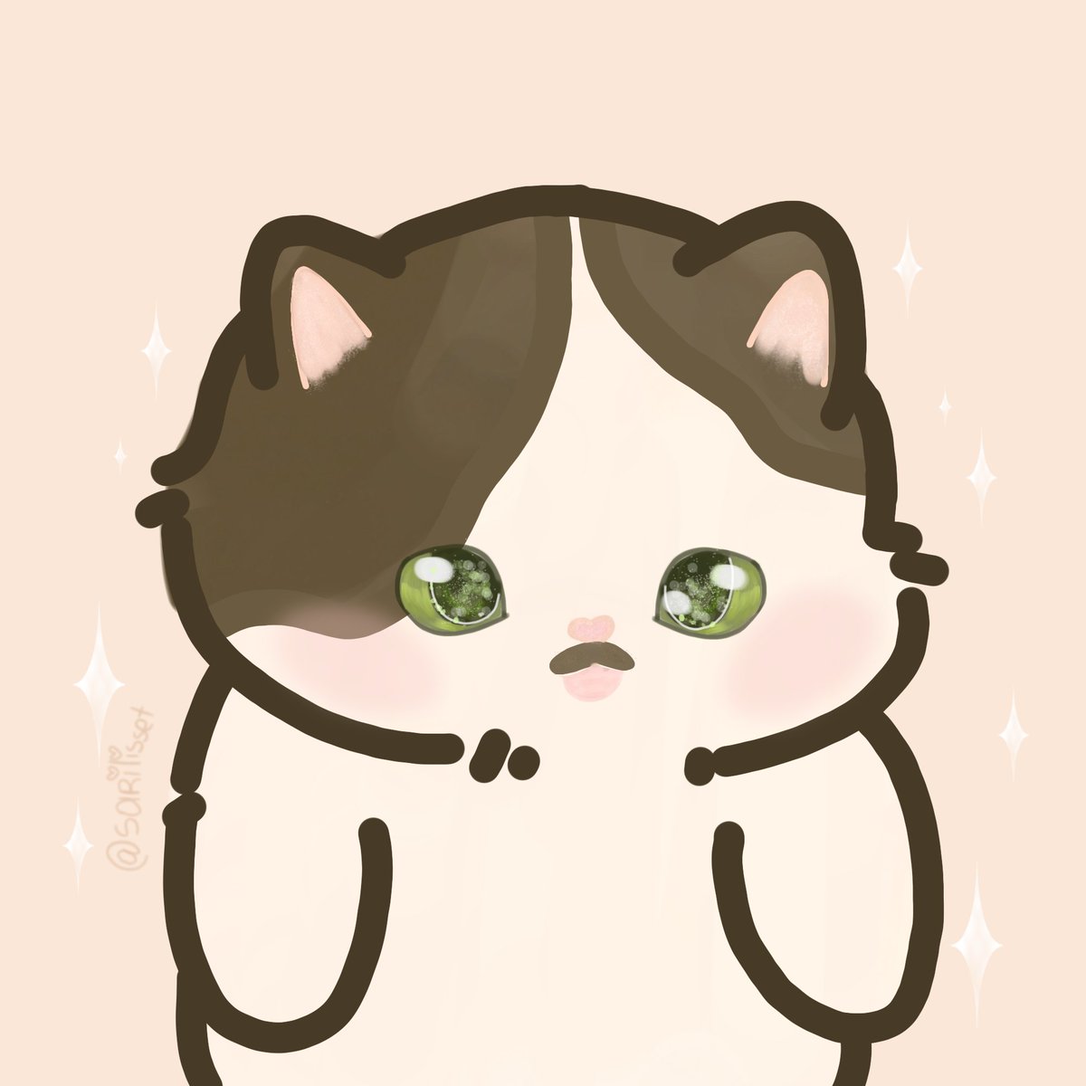 sarilisset's tweet photo. Moustache Kitty 😺 ✨ |  dibujo &amp; fotito del gatito Bigotitos, que es un amoor aaa 💜✨ 

#design #moustache #kitty #kittycat #cat #michi #michibigotes  #gato #gatito #gatinho #meow #draw #illustration #art #cute #kawaii #chuli #viral #otaku #michis https://t.co/ohL2ivGD3h